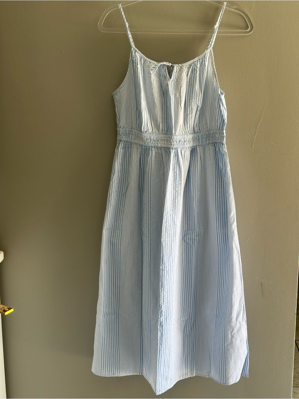 LOFT Light Blue Striped Casual Sundress